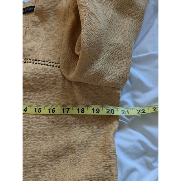 Zara Basic Dress Womens M Yellow Peasant Flowy Boho Boxy Fit Mini Cottagecore - Picture 14 of 16